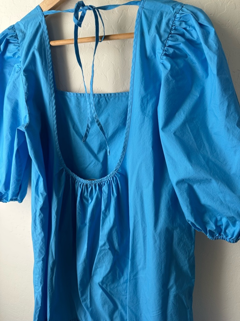 JUST FEMALE Free People Park 100% Organic Cotton Puff Sleeve Midi Dress EU 40 M - Picture 9 of 12